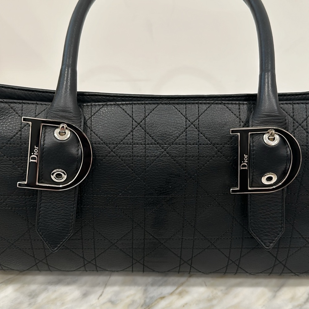 CHRISTIAN DIOR HANDBAG BLACK *AUTHENTIC* - Picture 3 of 9